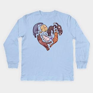 Cat Heart Kids Long Sleeve T-Shirt